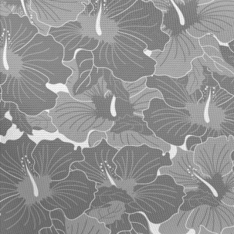 Grey Hibiscus Pattern Pongee