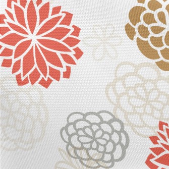 Hand Drawn Japanese Flowers Pongee