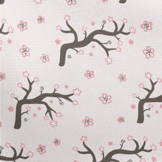 Cartoon Cherry Blossom Branche Pongee