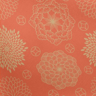 Japanese Style Gorgeous Flower Pongee