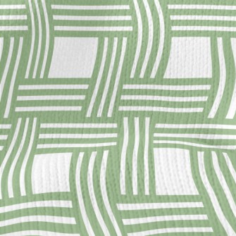 Green Woven Plaid Stretch Jersey