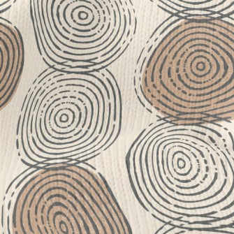 Hand Drawn Circular Pattern Stretch Jersey