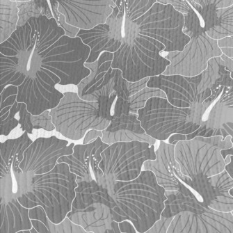Grey Hibiscus Pattern Stretch Jersey