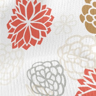 Hand Drawn Japanese Flowers Stretch Jersey