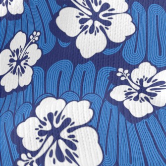 White Hawaiian Flowers Stretch Jersey
