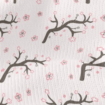 Cartoon Cherry Blossom Branche Stretch Jersey