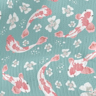 Carp Pond And Cherry Blossoms Stretch Jersey