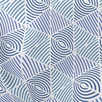 Blue Line Pattern Lightweight Cotton Poplin