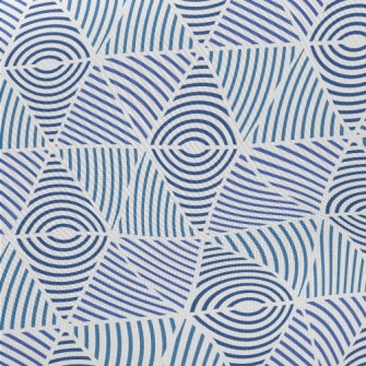 Blue Line Pattern Midweight Cotton Poplin