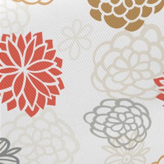 Hand Drawn Japanese Flowers Midweight Cotton Poplin