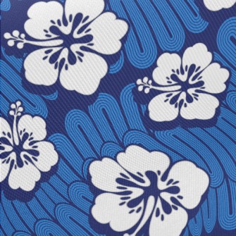 White Hawaiian Flowers Midweight Cotton Poplin