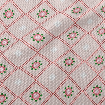 Flower Pattern Diamond Birdseye Piqué