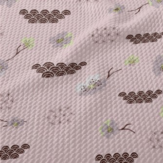 Japanese Cherry Blossoms And W Birdseye Piqué