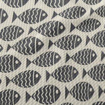 Cartoon Fish Silhouette Birdseye Piqué