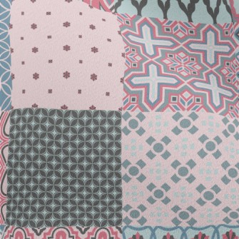 Classic Geometric Patchwork Chiffon