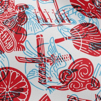 Japanese Style Seal Chiffon