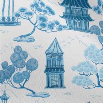 Retro Chinese Landscape Chiffon