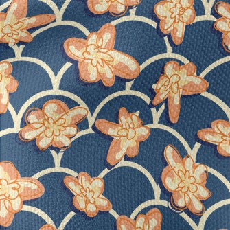 Hand Drawn Flowers And Waves Waterproof Canvas