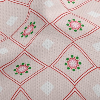 Flower Pattern Diamond Athletic Mesh Flat Back