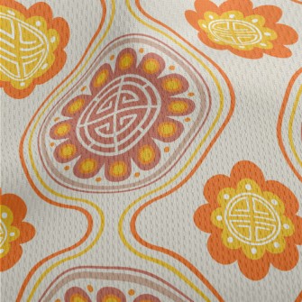 Korean Traditional Symbols Athletic Mesh Flat Back
