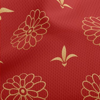 Chinese Floral Symbols Athletic Mesh Flat Back