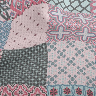 Classic Geometric Patchwork Athletic Mesh Flat Back