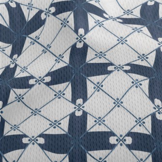Hand Painted Tile Pattern Athletic Mesh Flat Back