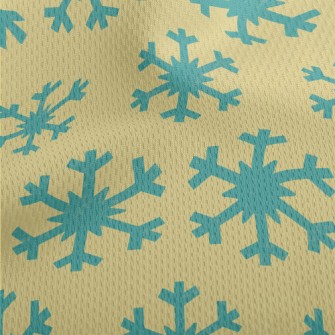 Blue Snowflake Pattern Athletic Mesh Flat Back