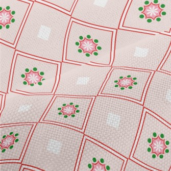 Flower Pattern Diamond Performance Linen