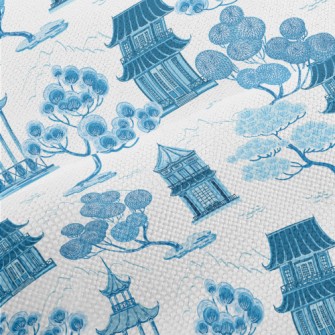 Retro Chinese Landscape Performance Linen