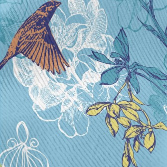 Hand Drawn Sparrow And Cage Standard Corduroy