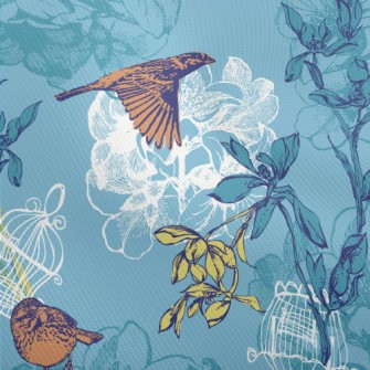 Hand Drawn Sparrow And Cage Dobby