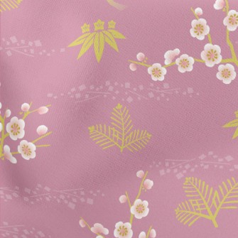 Elegant Japanese Cherry Blosso Stretch Ponte