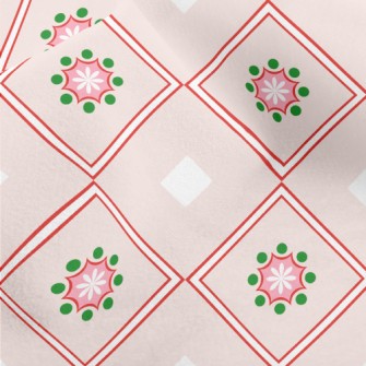 Flower Pattern Diamond Micro Fleece