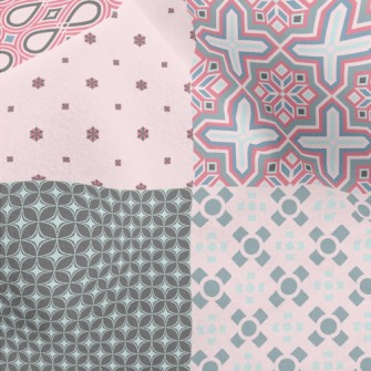 Classic Geometric Patchwork Micro Fleece