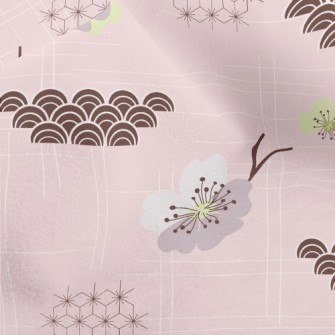 Japanese Cherry Blossoms And W Micro Fleece