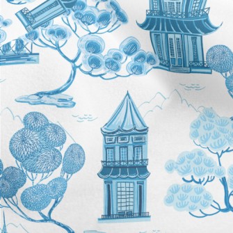 Retro Chinese Landscape Micro Fleece