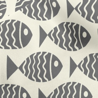 Cartoon Fish Silhouette Micro Fleece