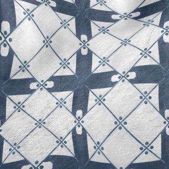 Hand Painted Tile Pattern Minky