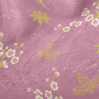 Elegant Japanese Cherry Blosso Minky