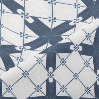 Hand Painted Tile Pattern Piqué