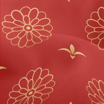 Chinese Floral Symbols Lightweight Performance Linen