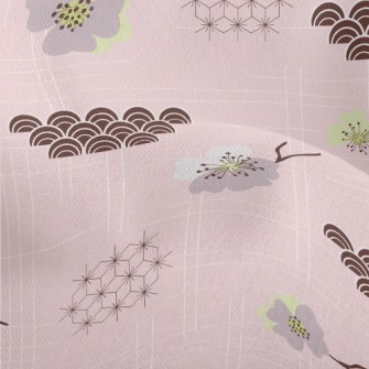 Japanese Cherry Blossoms And W Lightweight Performance Linen