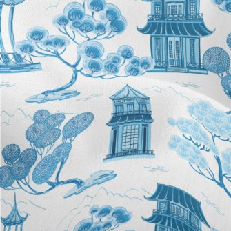 Retro Chinese Landscape Lightweight Performance Linen