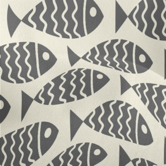 Cartoon Fish Silhouette Lightweight Performance Linen