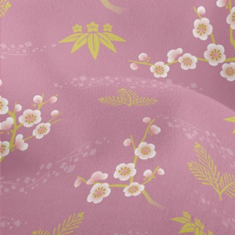 Elegant Japanese Cherry Blosso Lightweight Performance Linen