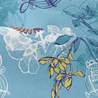 Hand Drawn Sparrow And Cage Modern Jersey