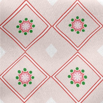 Flower Pattern Diamond Jersey Backed Fleece