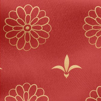 Chinese Floral Symbols Jersey Backed Fleece