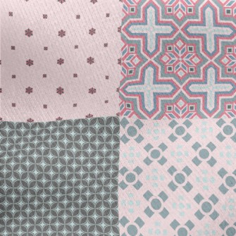 Classic Geometric Patchwork Jersey Backed Fleece